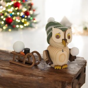 Miniature Owl with Sleigh